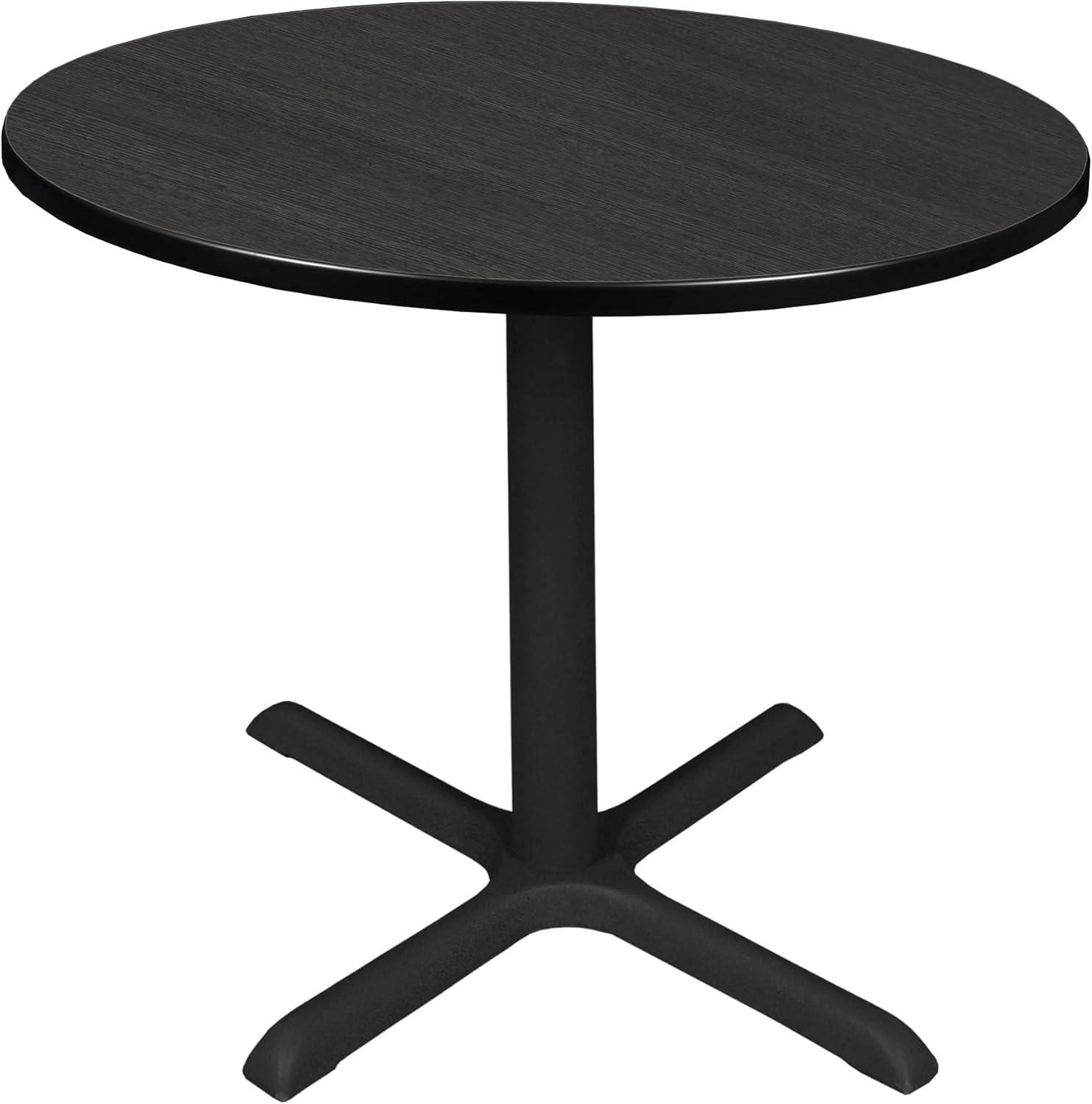 Ash Grey and Black 36" Round Wood Breakroom Table