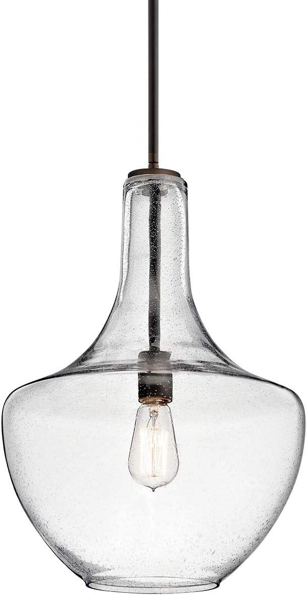 Kichler Everly 19.75" Transitional 1 Light Olde Bronze Pendant Light with Clear Glass