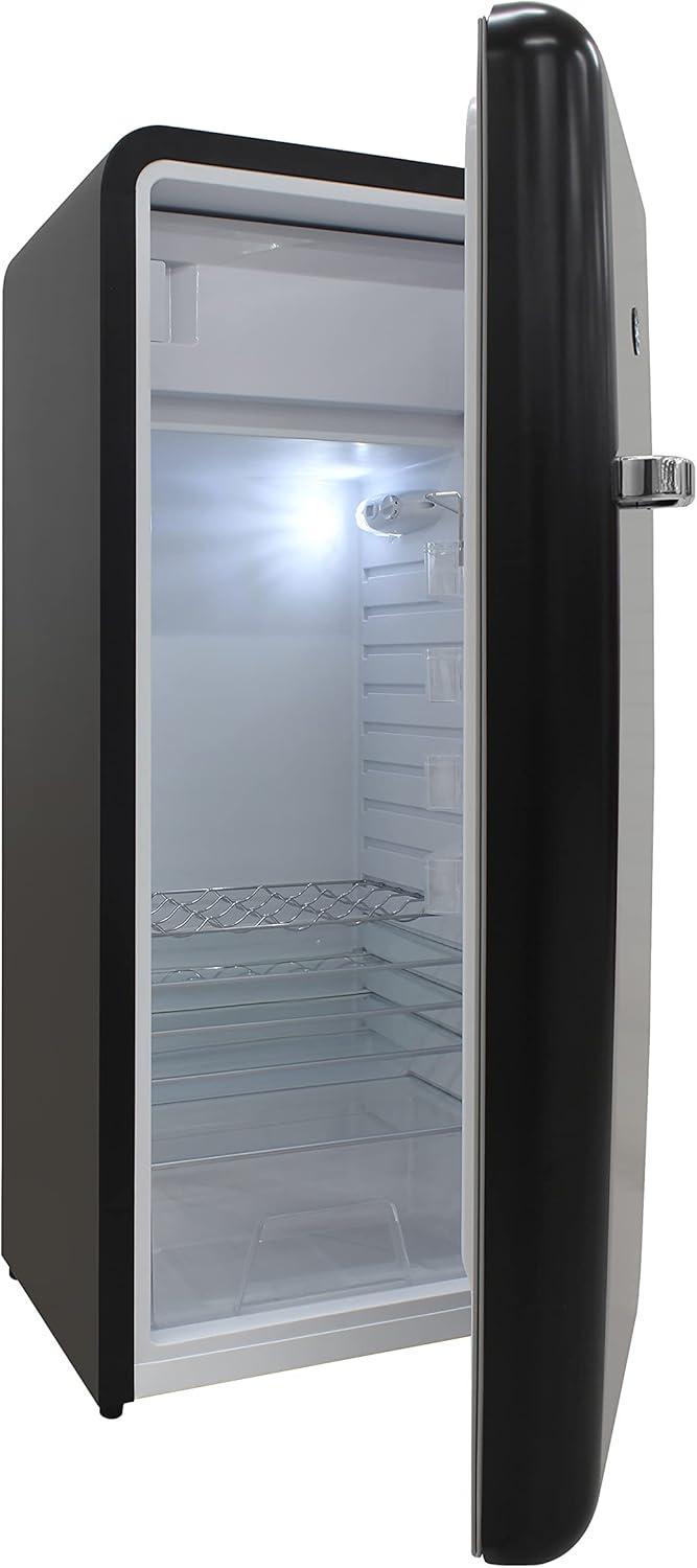 9.2 cu. ft. Freestanding Top Freezer Retro Refrigerator in Black