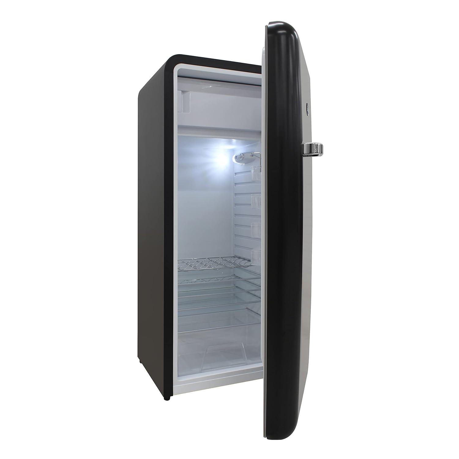 9.2 cu. ft. Freestanding Top Freezer Retro Refrigerator in Black