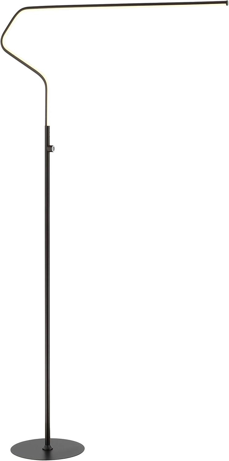 Julian Minimalist Arc 65.25" Black Matte Metal Floor Lamp