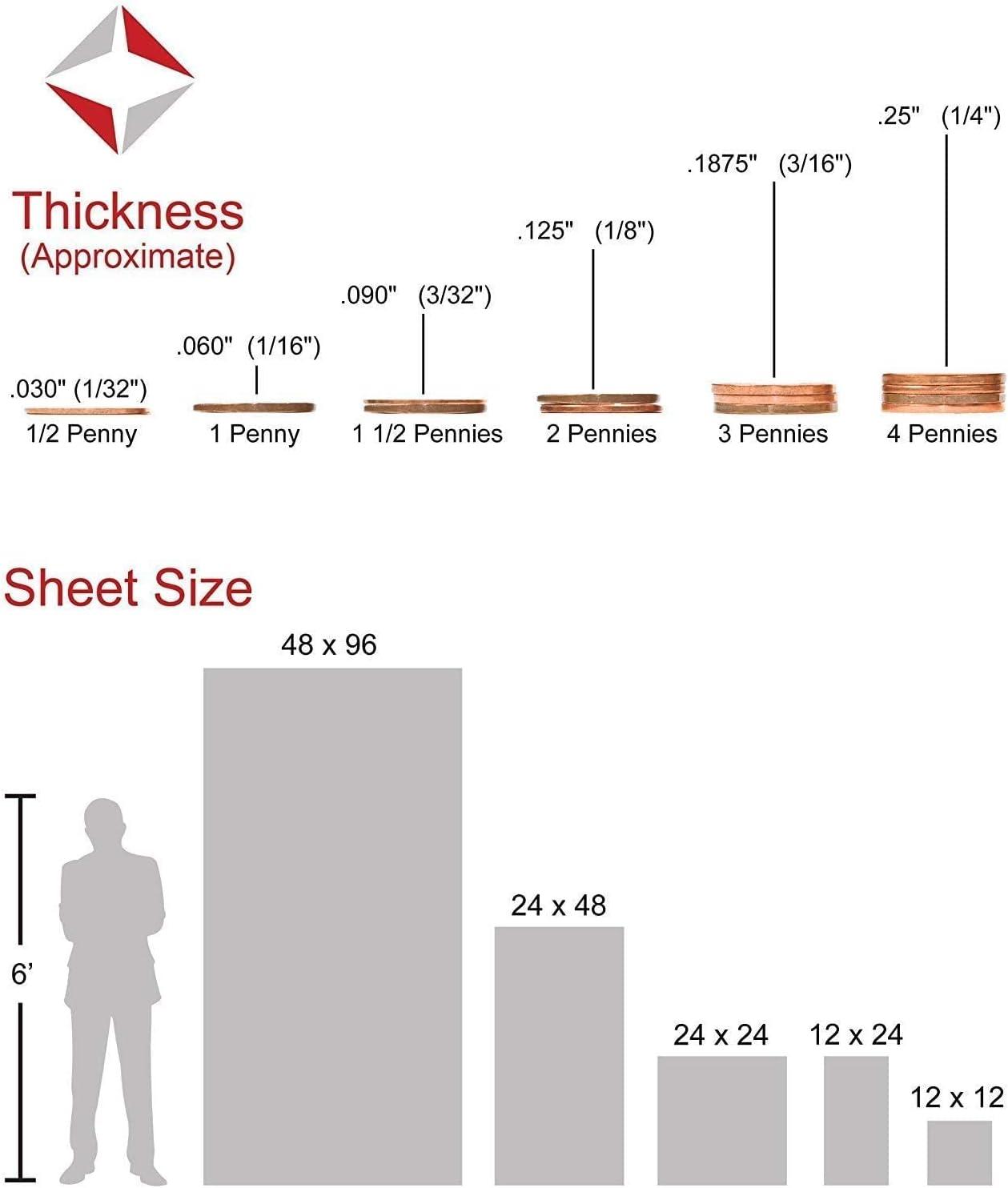 Clear Rectangular Acrylic Plexiglass Sheet 12" x 24"