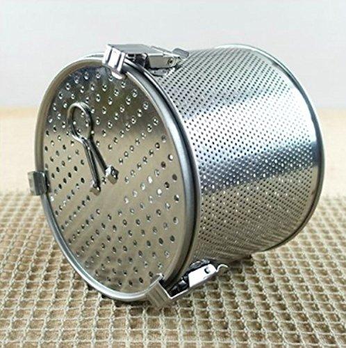 Commercial Grade D 6.3" X H 5.3" Genuine Stainless Steel 18/8 Perforated Tall Strainer - One Touch Lock System - Restaurant & Home Use - Extra Large