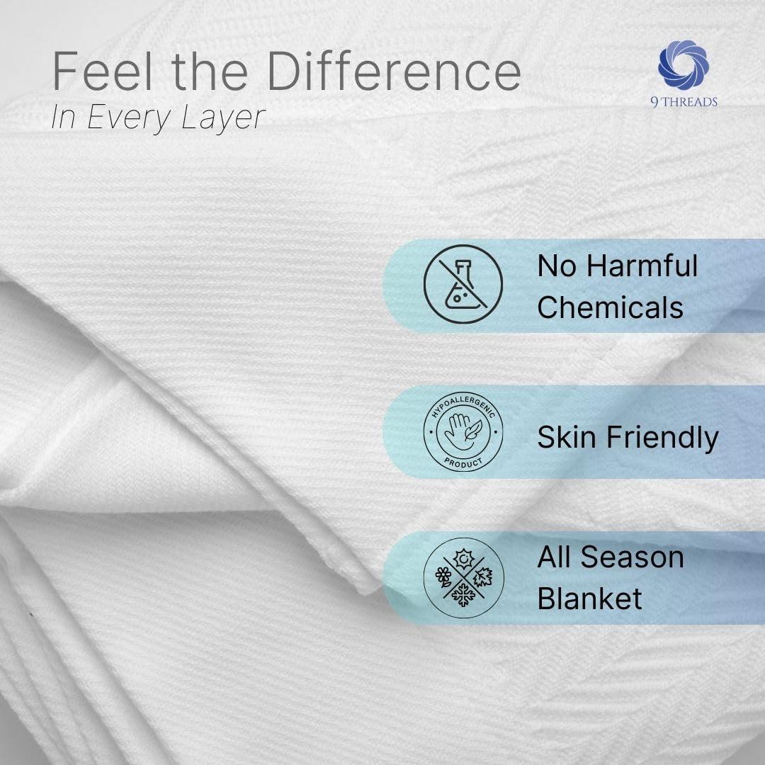 Eddie Bauer Herringbone Cotton Reversible Blanket