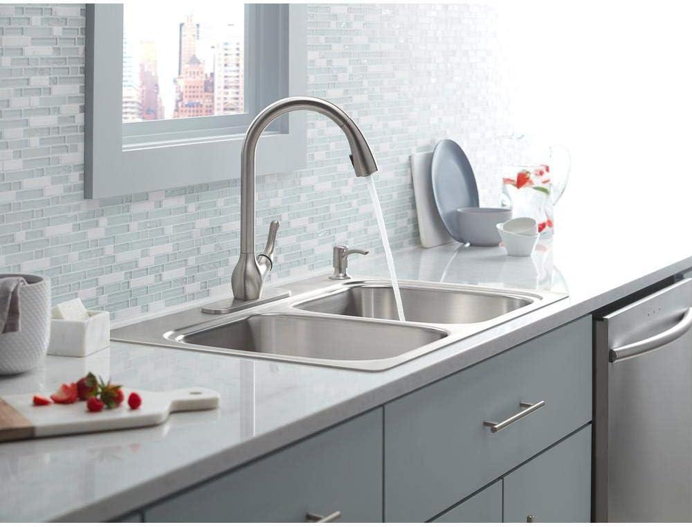 Stainless Steel Touchless Pull-Down Kitchen Faucet with Soap Dispenser