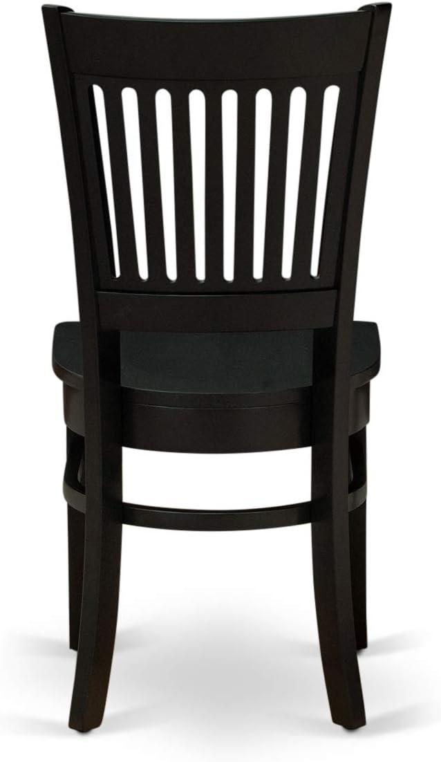 East West Furniture Antique 5-piece Dining Set with Slatted Chair Back in Black