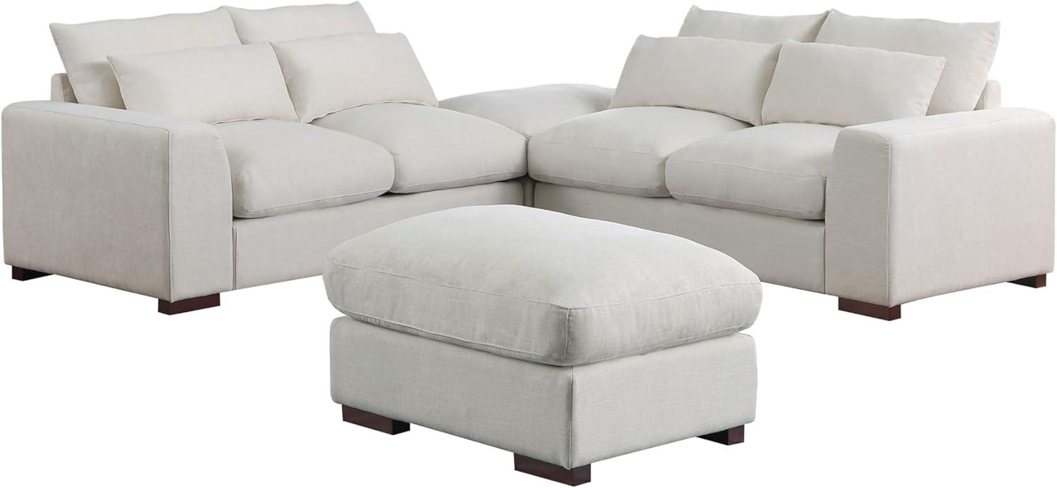 Biaggio Linen Blend Sectional with 2 Ottomans,Sectional Couch