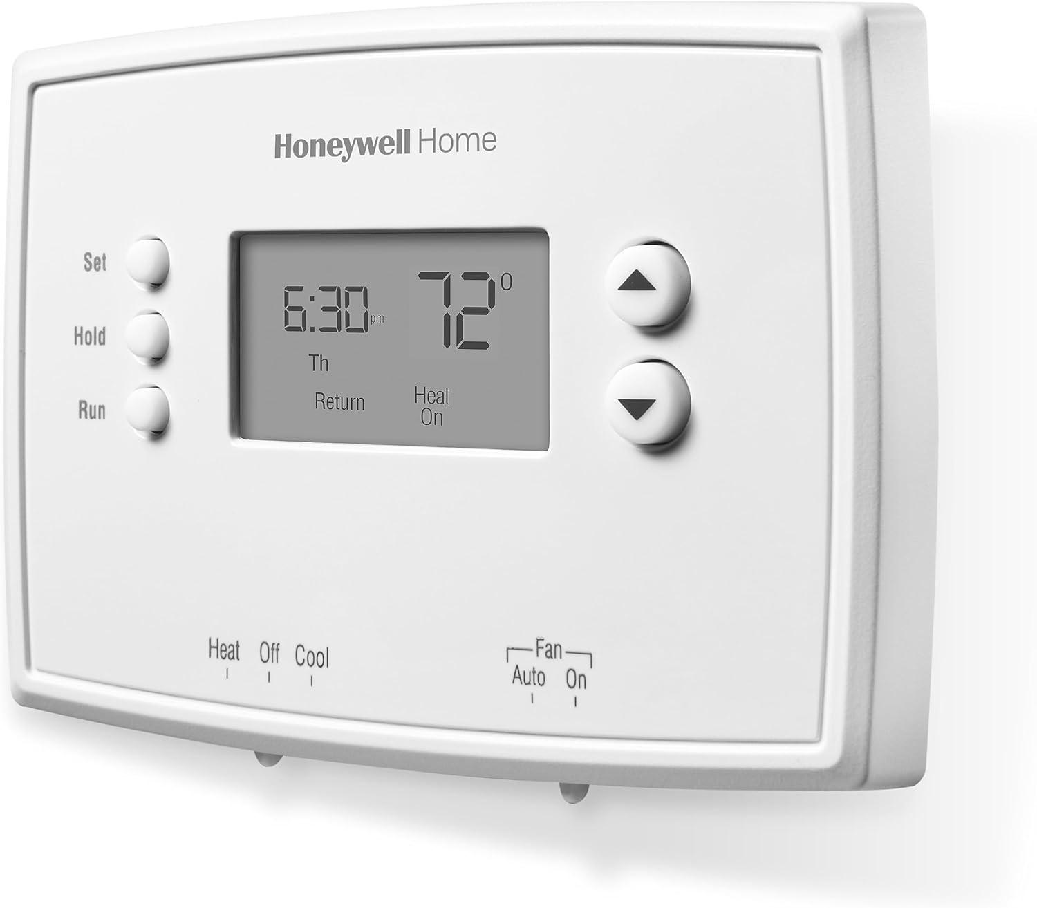 Honeywell White Digital Programmable Thermostat with Heat Pump