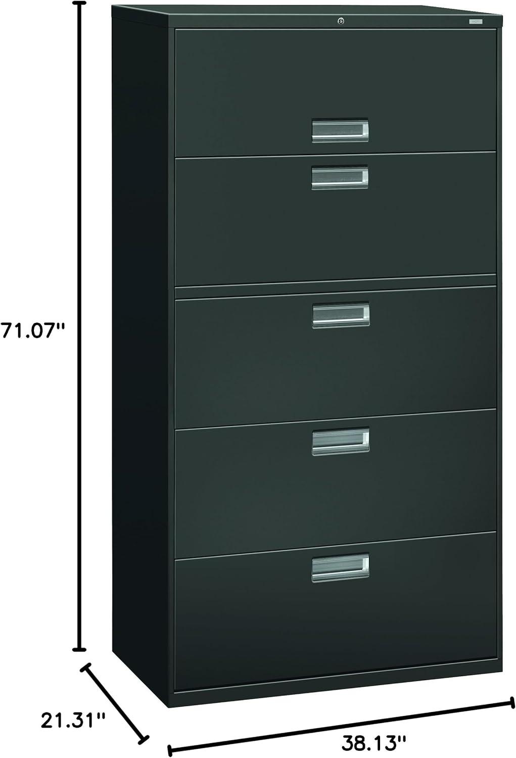 Charcoal 5-Drawer Lockable Steel Lateral Filing Cabinet