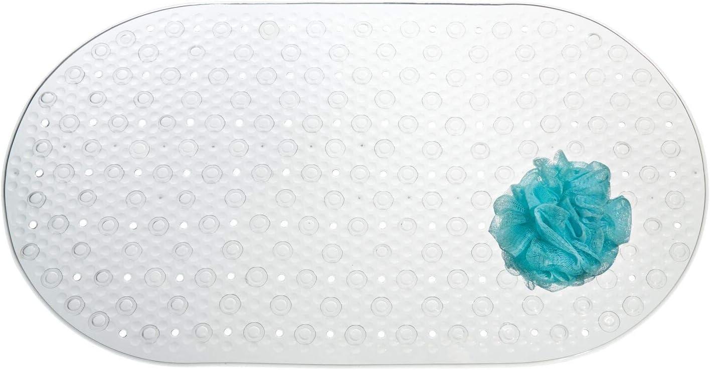 InterDesign Circlz 27-1/4 in. L X 15-7/16 in. W Clear PVC Bath Mat