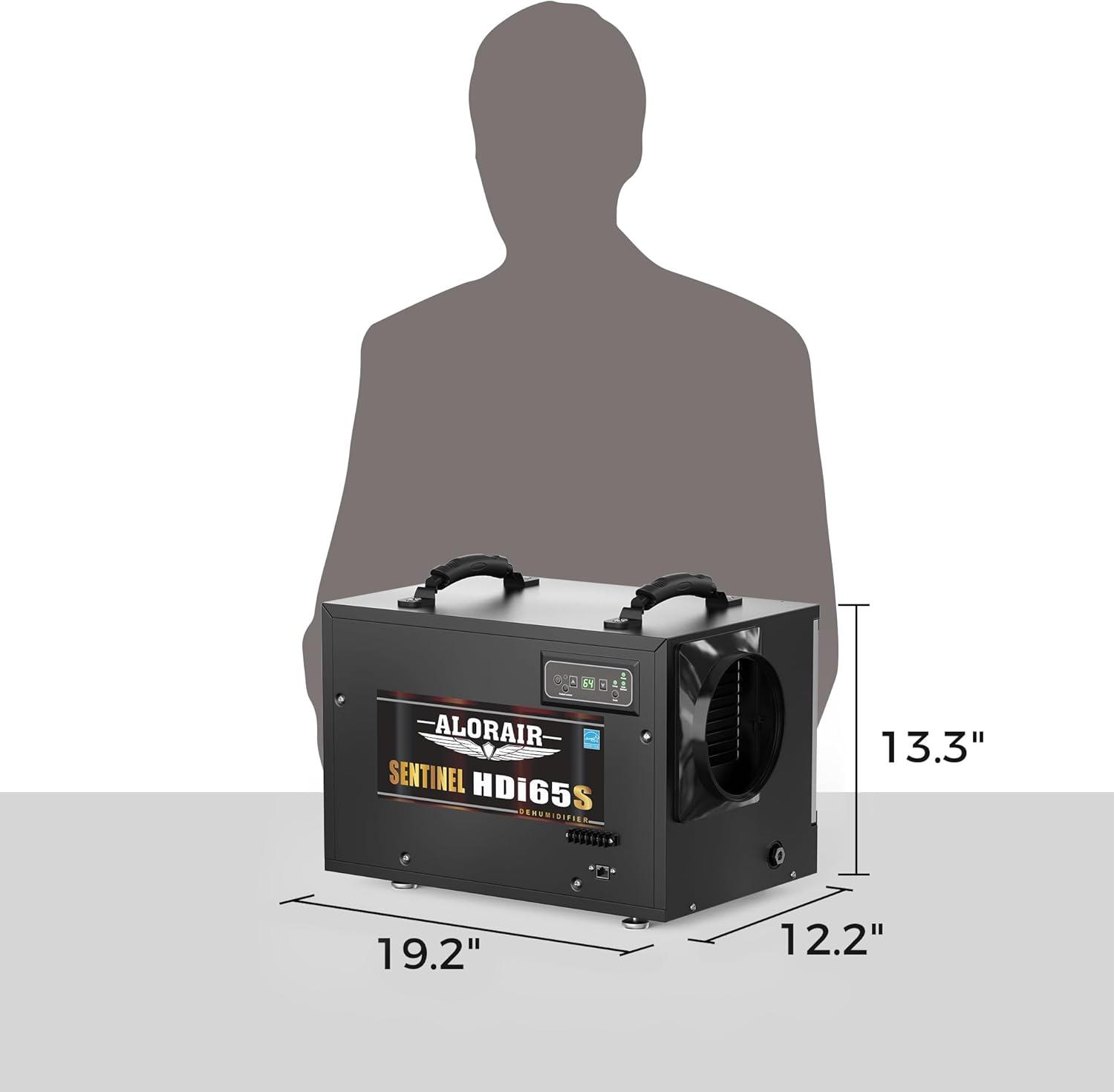 AlorAir 120 PPD Black Commercial Dehumidifier with Pump and Hose