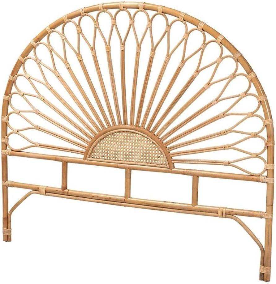 bali & pari Bohemian Natural Rattan Queen Size Standalone Headboard