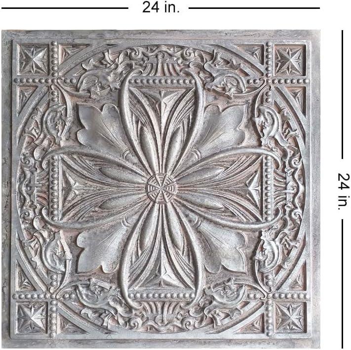 Milan 24'' L x 24'' W Textured PVC Drop-In & Glue Up Ceiling Tile Ceiling Tile (Set of 25)