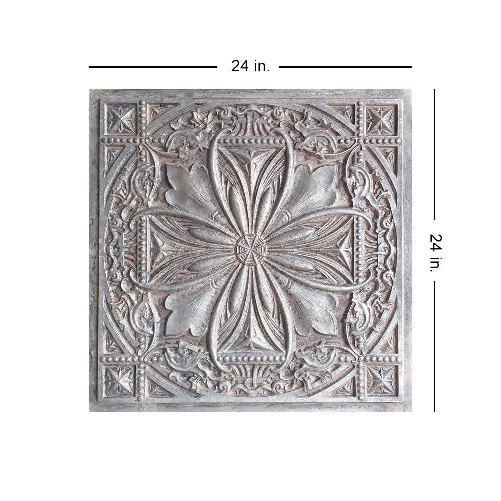 Milan 24'' L x 24'' W Textured PVC Drop-In & Glue Up Ceiling Tile Ceiling Tile (Set of 25)