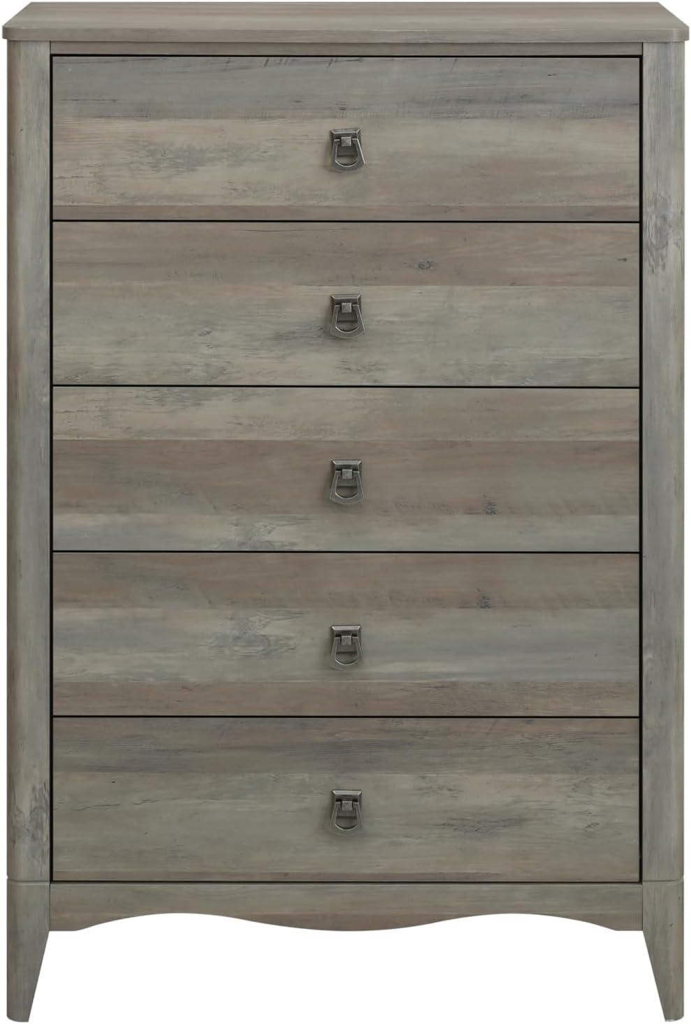 Breakwater Bay Celine 5 Drawers Dresser with Pre-Assembled Interlock and Slide, 47" Tall Modern Chest of Drawers, Wood Drawer Organizer for Bedroom, Living Room, Hallway, Entryway, Drift Wood Gray & Reviews | Wayfair