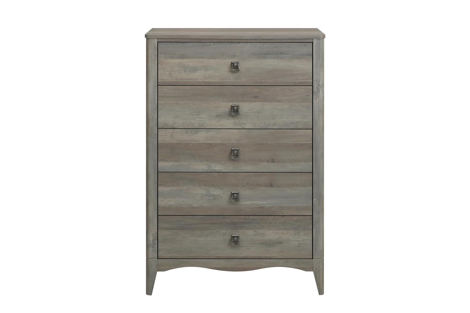 Breakwater Bay Celine 5 Drawers Dresser with Pre-Assembled Interlock and Slide, 47" Tall Modern Chest of Drawers, Wood Drawer Organizer for Bedroom, Living Room, Hallway, Entryway, Drift Wood Gray & Reviews | Wayfair