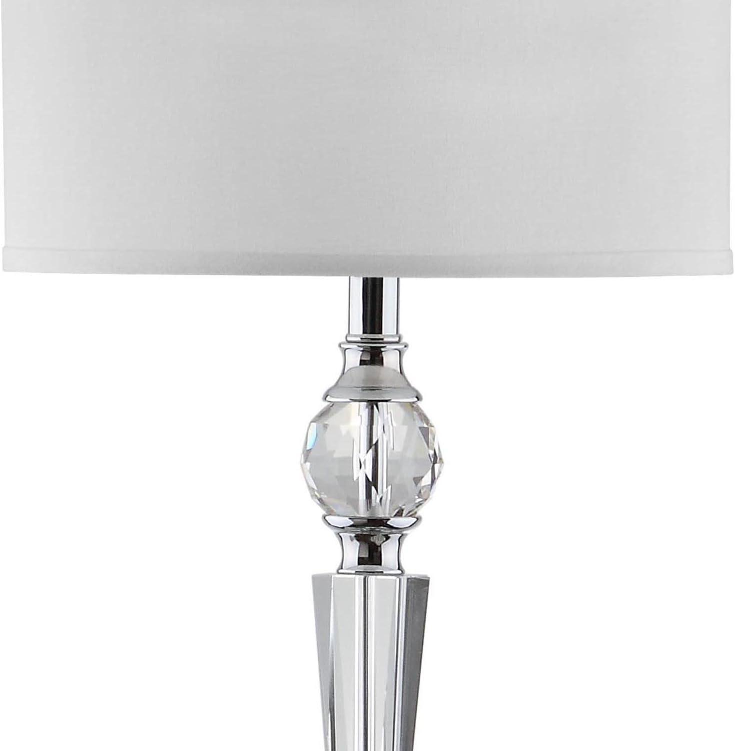 Savannah Crystal-Chrome 60-inch Traditional Floor Lamp with White Shade