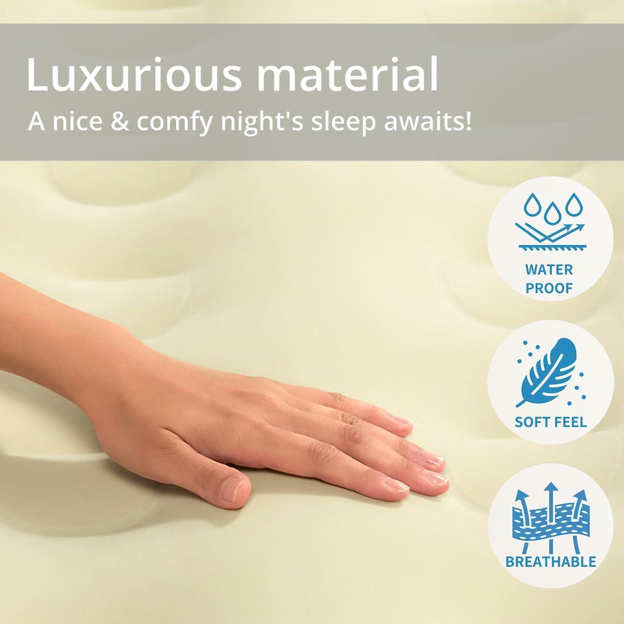 Simpli Comfy 18" Raised Twin Inflatable Air Mattress with Built-in AC Pump, Fast Self-Inflating Blow Up Air Bed with Waterproof Top for Home, Travel, Camping 75” x 40” x 18"…