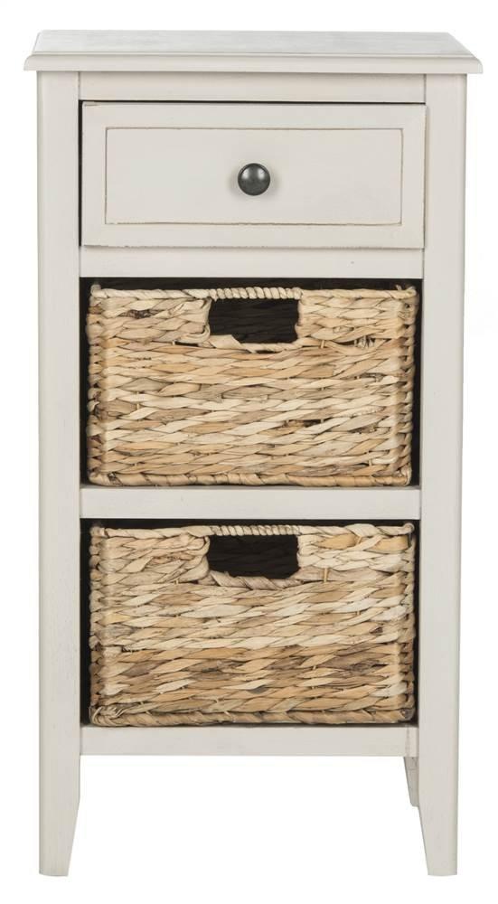 Everly Drawer Side Table - AMH5743D - Vintage Grey - Safavieh Couture