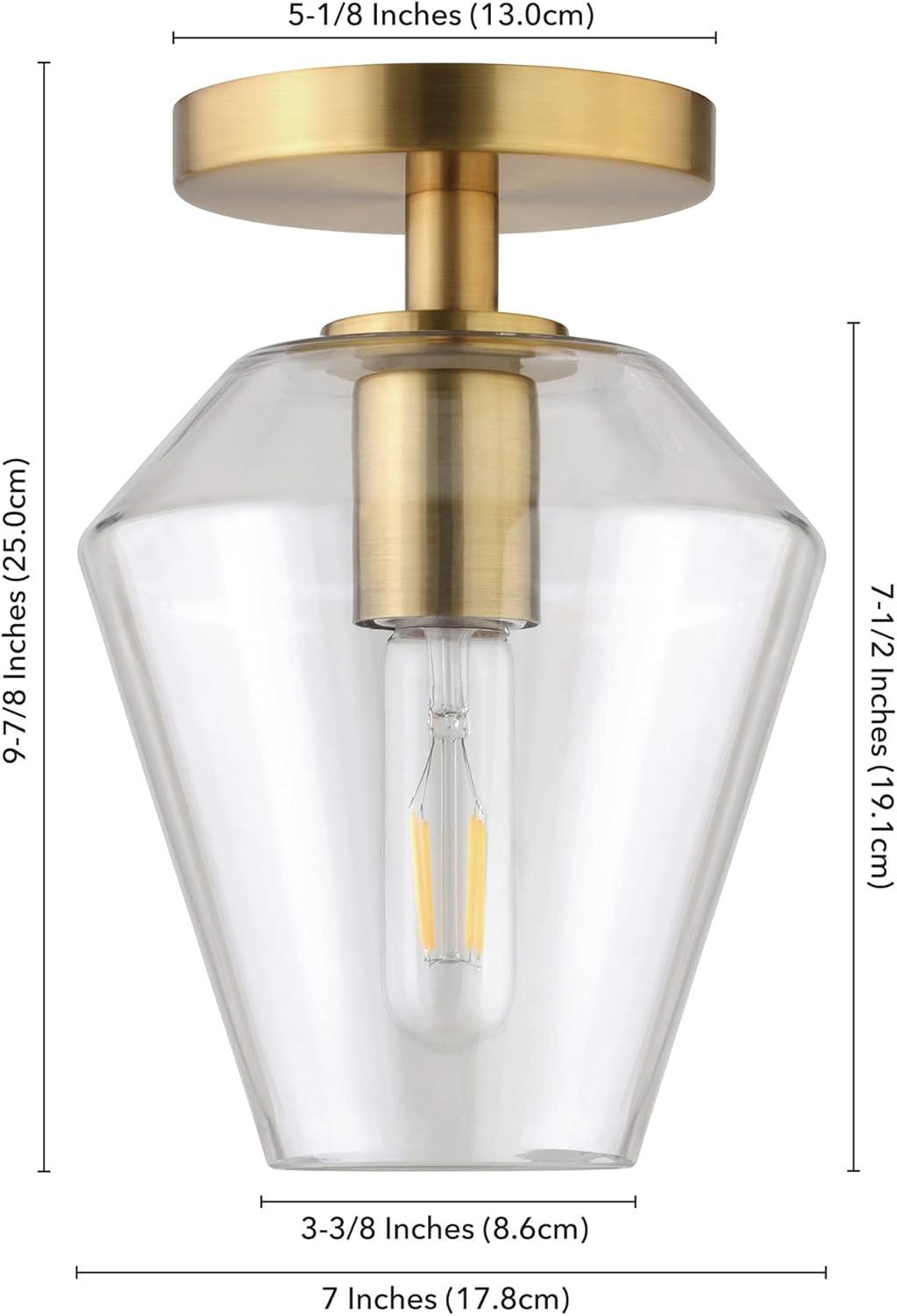 Evelyn&Zoe 7" Black Semi Flush Mount