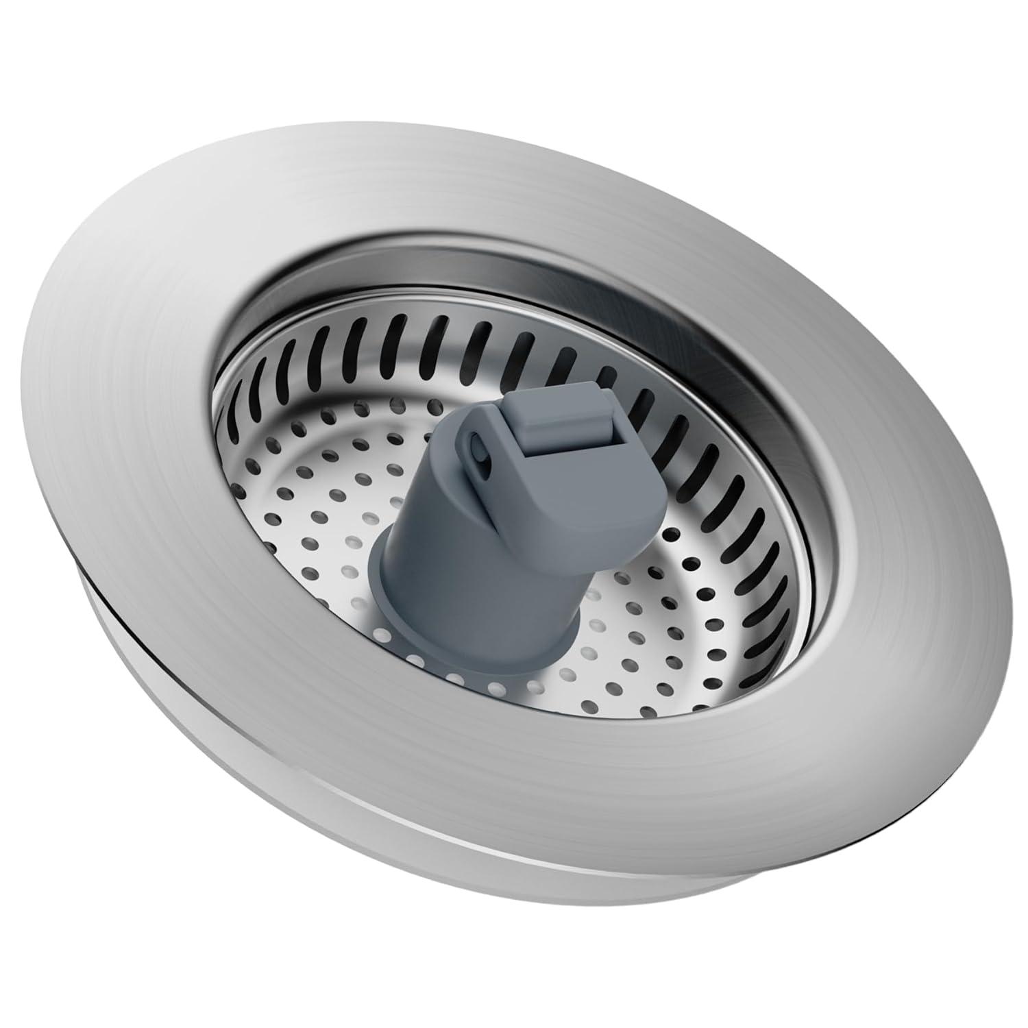 Hibbent 3-in-1 Kitchen Sink Drain Strainer  Stopper , Stainless Steel Pop-Up Design, Anti-Clogging Metal Basket with Handle, Compatible with US Standard 3-1/2" Drain