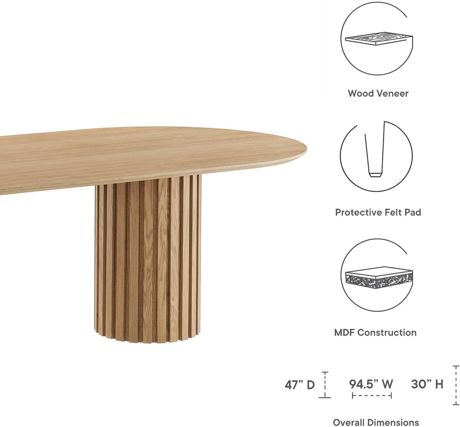 Senja 95" Oval Dining Table-EEI-6065-OAK-SET