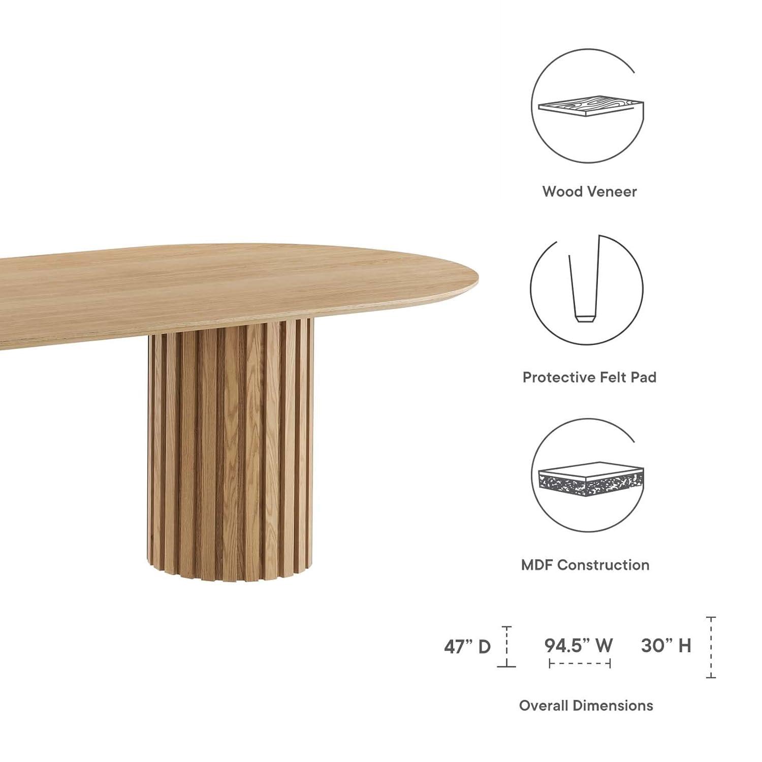 Senja 95" Oval Dining Table-EEI-6065-OAK-SET