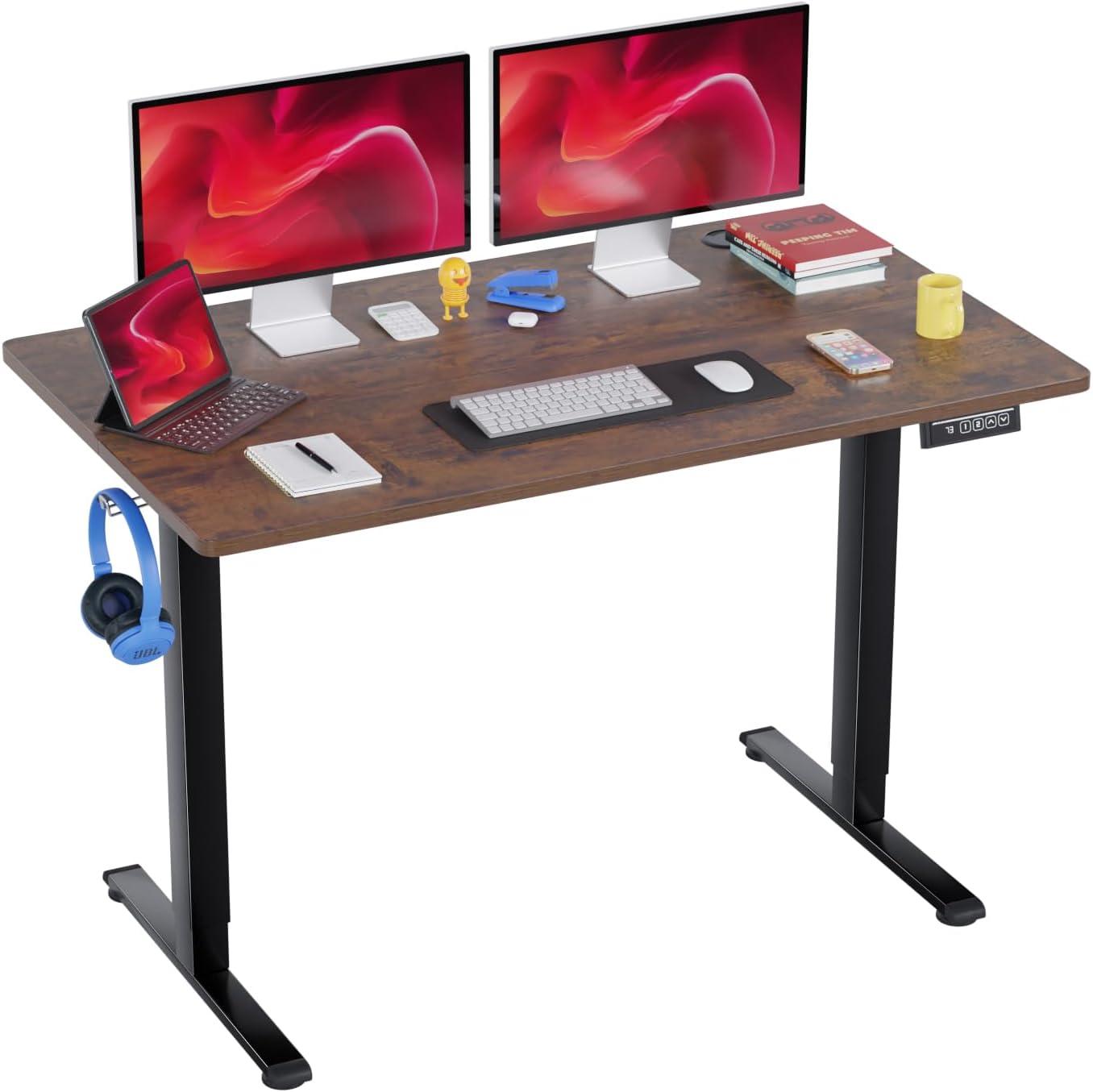 FDW 40/48/55 Adjustable Height Standing Desk Computer Desk with Large Space Office Desk with Electric Lifting and 2 Memory Function