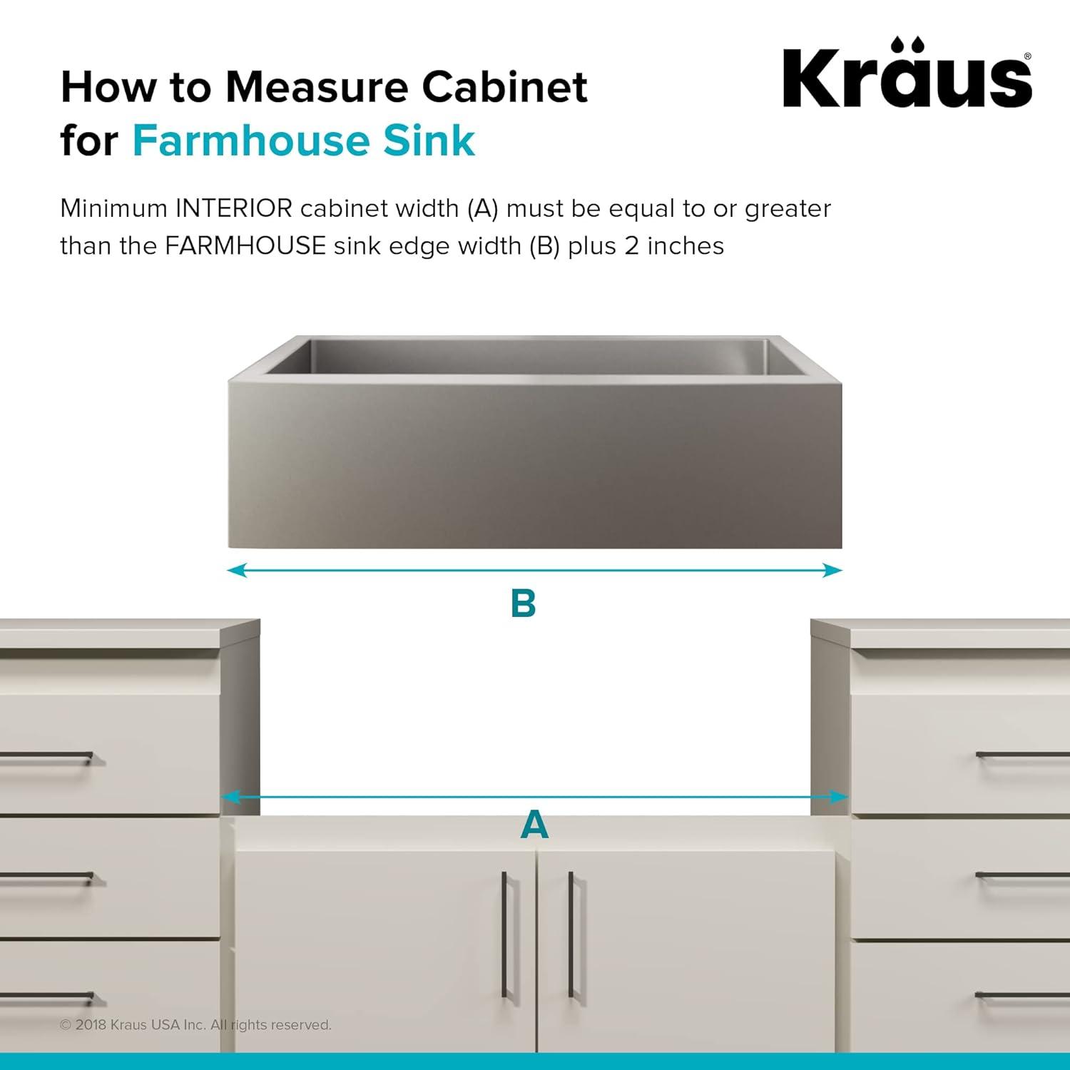 KRAUS Standart Pro Apron Front Farmhouse 16 Gauge Single Bowl Stainless Steel Kitchen Sink