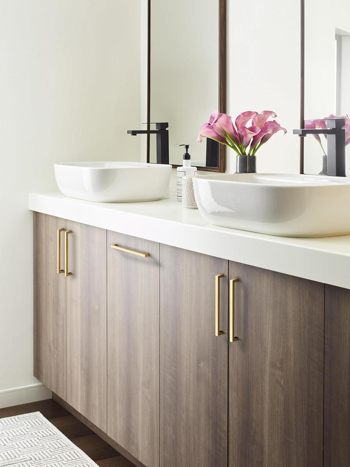 Monument 7-9/16 inch (192mm) Center-to-Center Polished Nickel Cabinet Pull