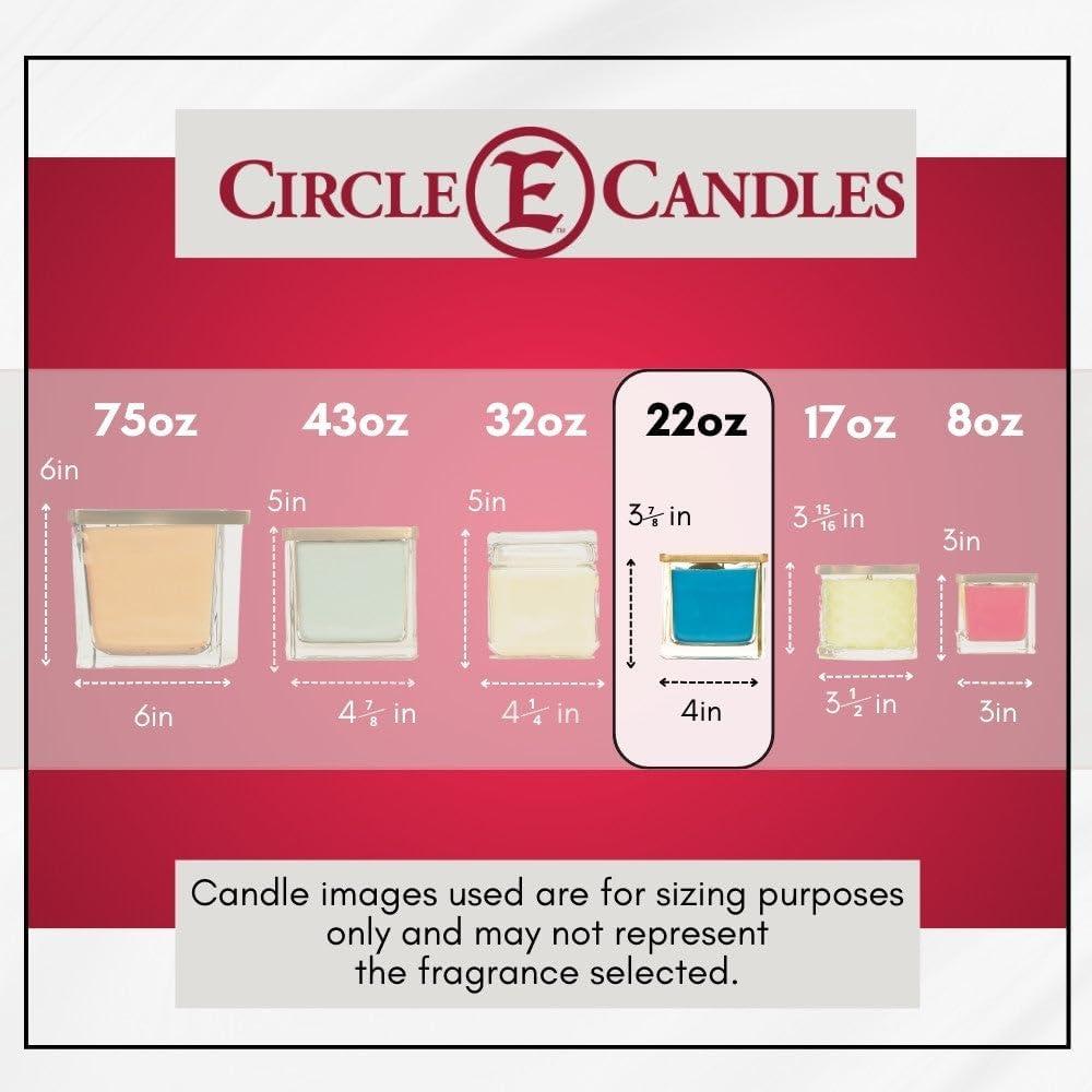 Circle E Candles, Eternity Scent, Medium Size Jar Candle, 22oz, 2 Wicks