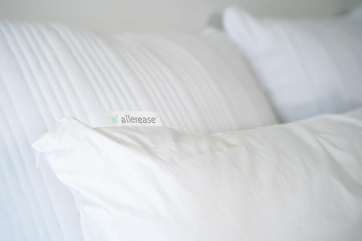 AllerEase 100% Cotton Allergy Protection Pillow Protectors - Hypoallergenic, Zippered, Allergist Recommended, Prevent Collection of Dust Mites and Other Allergens, Standard Sized, 20? x 26? (Set of 4)