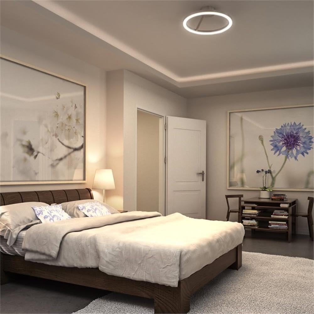 Zuben 20-in Integrated LED Modern Circular ETL Certified Semi Flush Ceiling Light