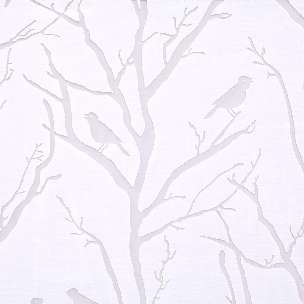 Averil Grommet Top Sheer Bird on Branches Burnout Window Curtain