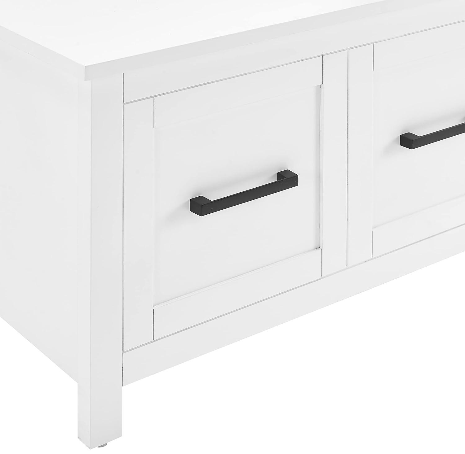 Kayce Hall Tree White - Crosley: Mudroom Storage Solution, Entryway Organizer with 4 Hooks, Veneer Finish