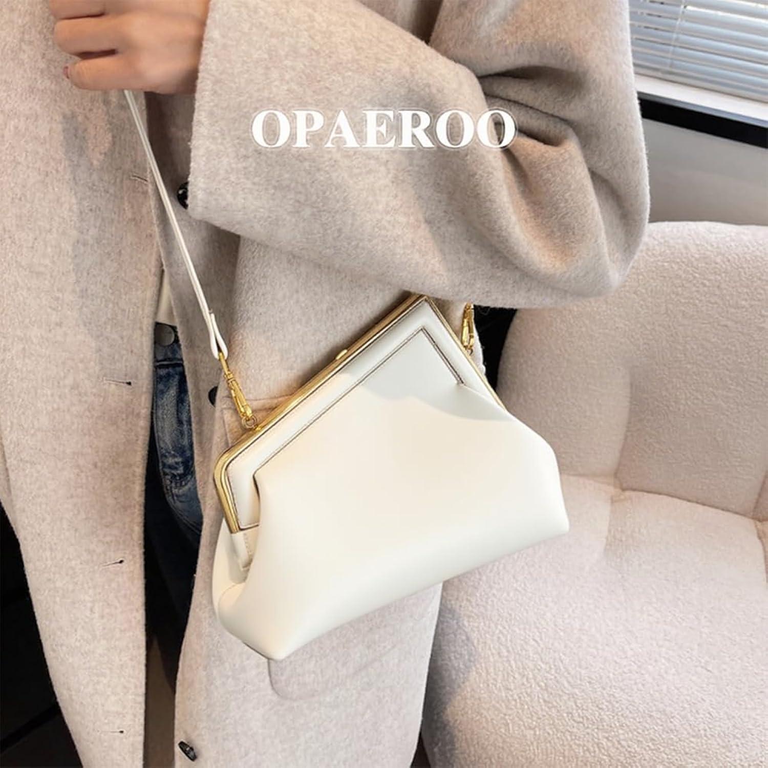 Women Shoulder Bags Crossbody Bag PU Leather Hobo Handbags Clutch Purse with Metal Clasp Closure