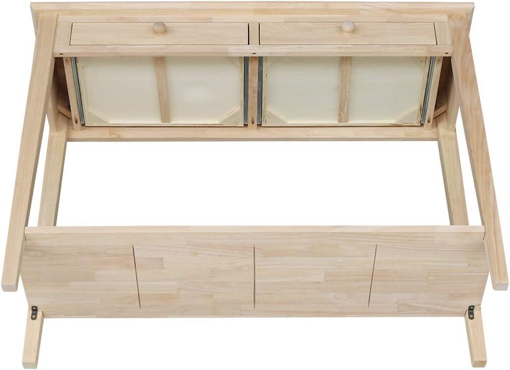 International Concepts Spencer Server-Wood: Hardwood Entryway Table with Drawers & Fixed Shelf