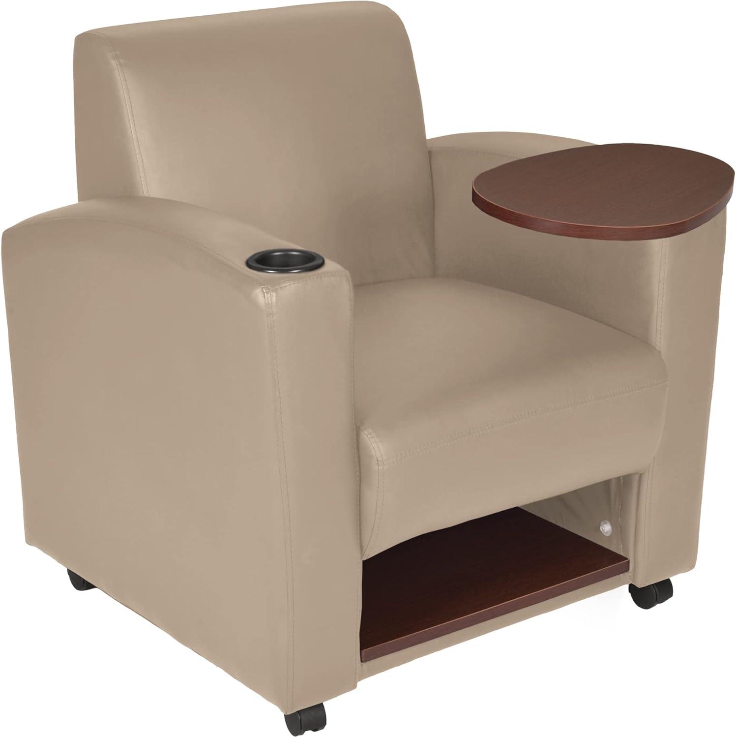 Nova Swivel Tablet Arm Chair with Storage in Black and Java