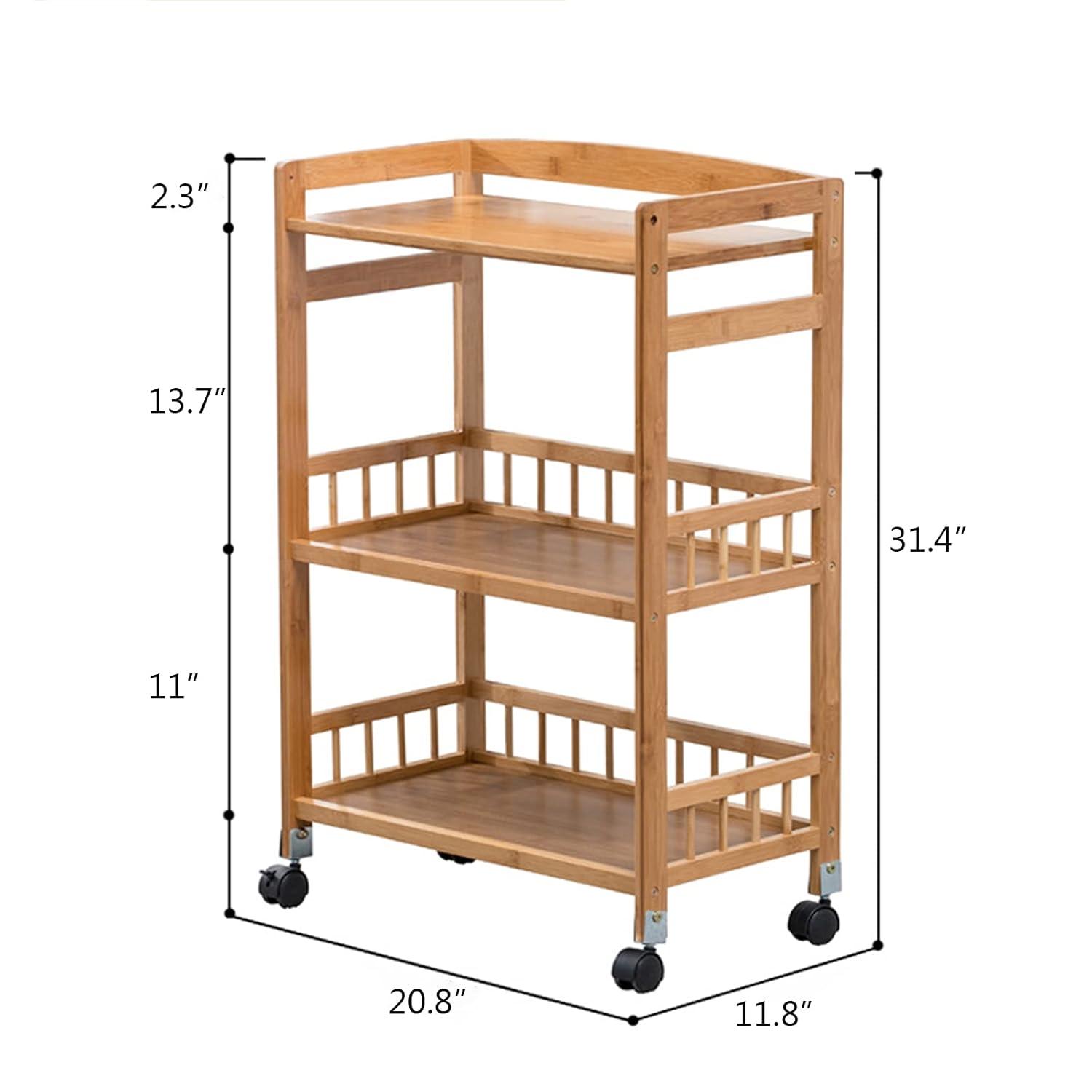 CNCEST Rolling Home Bar Serving Cart,3 Tier Mobile Kitchen Serving Trolley Cart Rolling Bar with Removable Trays and 4 Wheels,Coffee,Tea,Wine,Whiske,Serving Cart for Restaurant/Hotel/Hospital