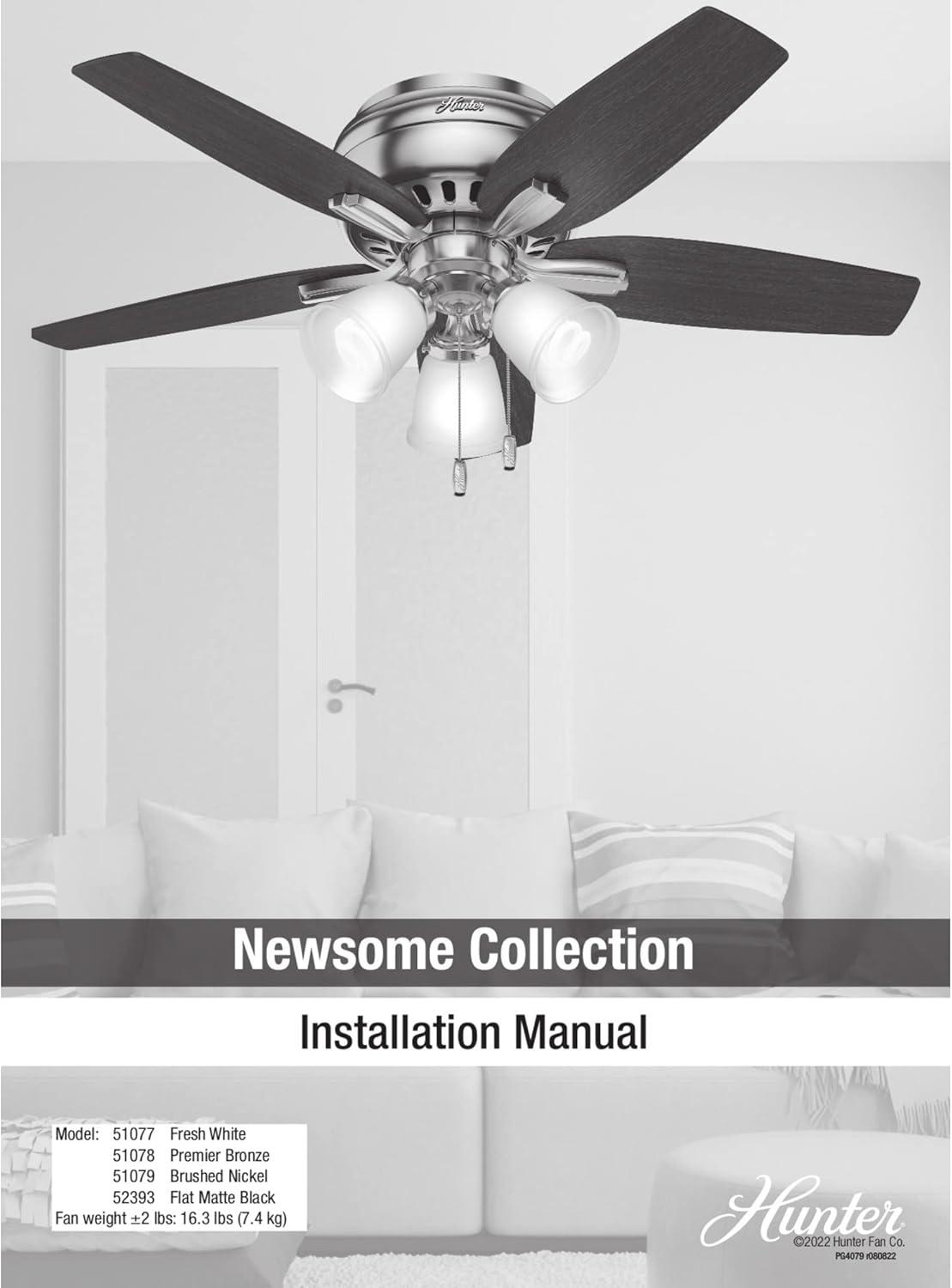 Newsome 42" 5 - Blade Flush Mount Ceiling Fan with Lights and Pull Chains