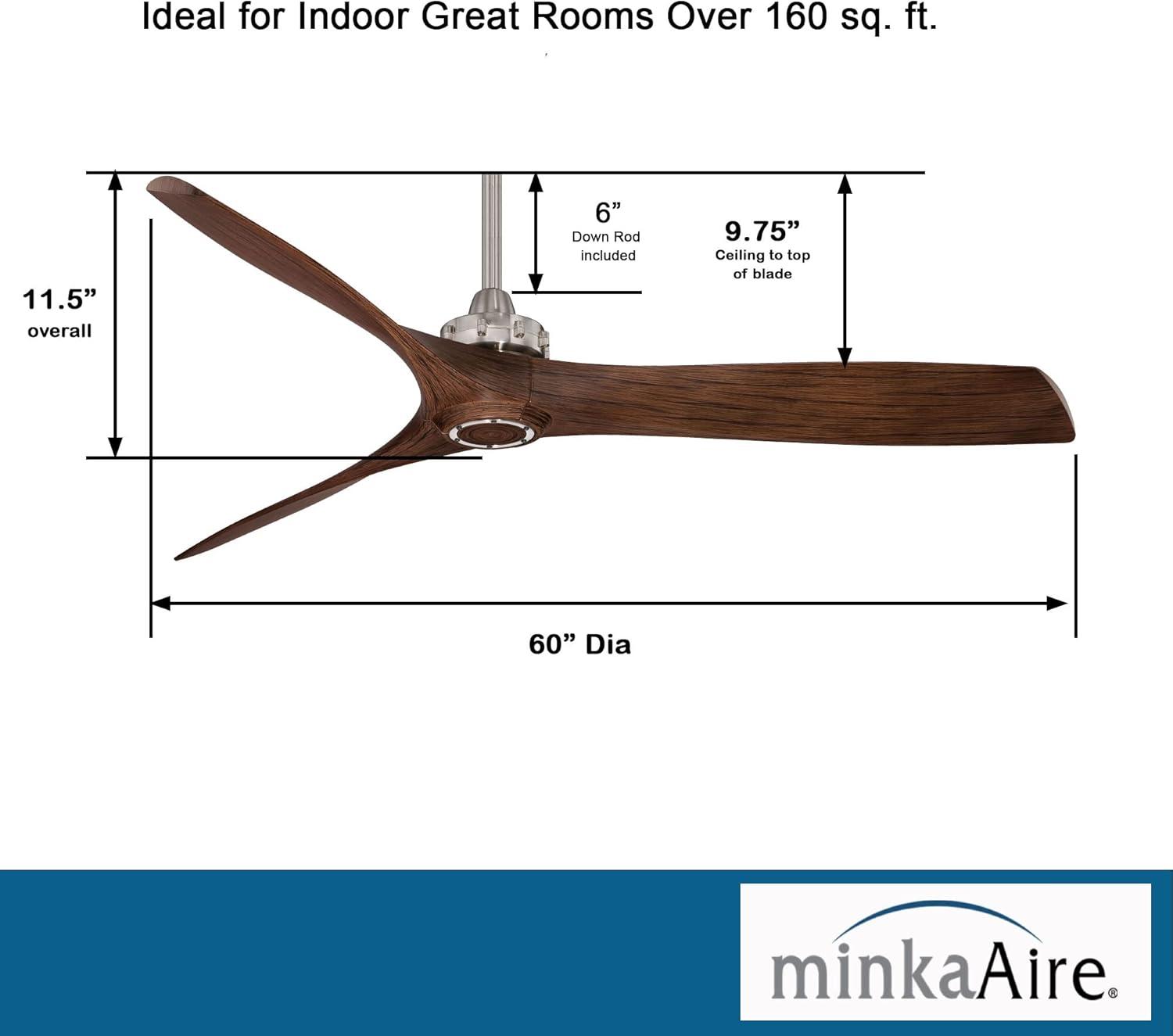 60" 3 - Blade Propeller Ceiling Fan with Remote Control