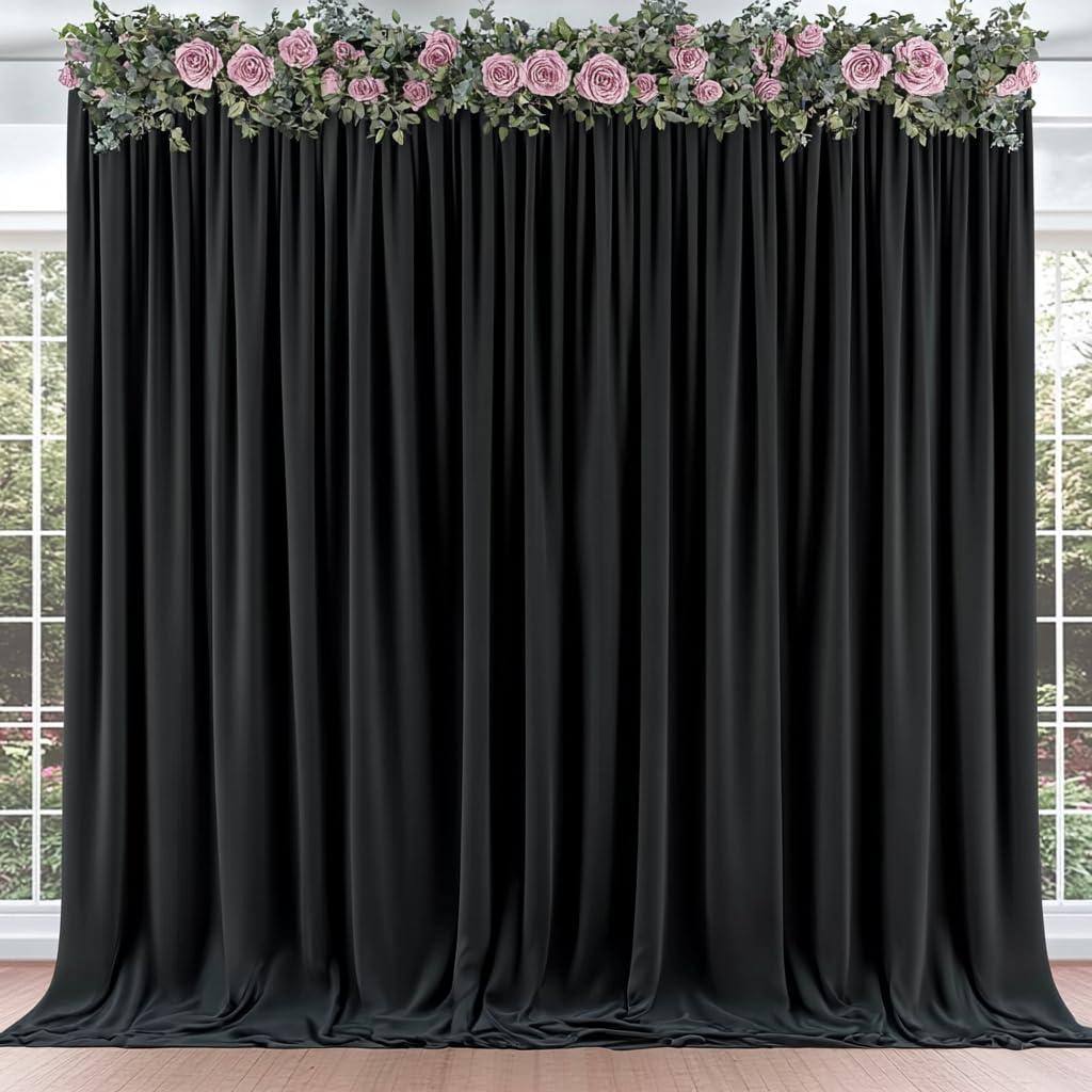 10x10ft White Backdrop Curtain for Parties Wrinkle Free Wedding Baby Curtain Backdrops for Birthday Party