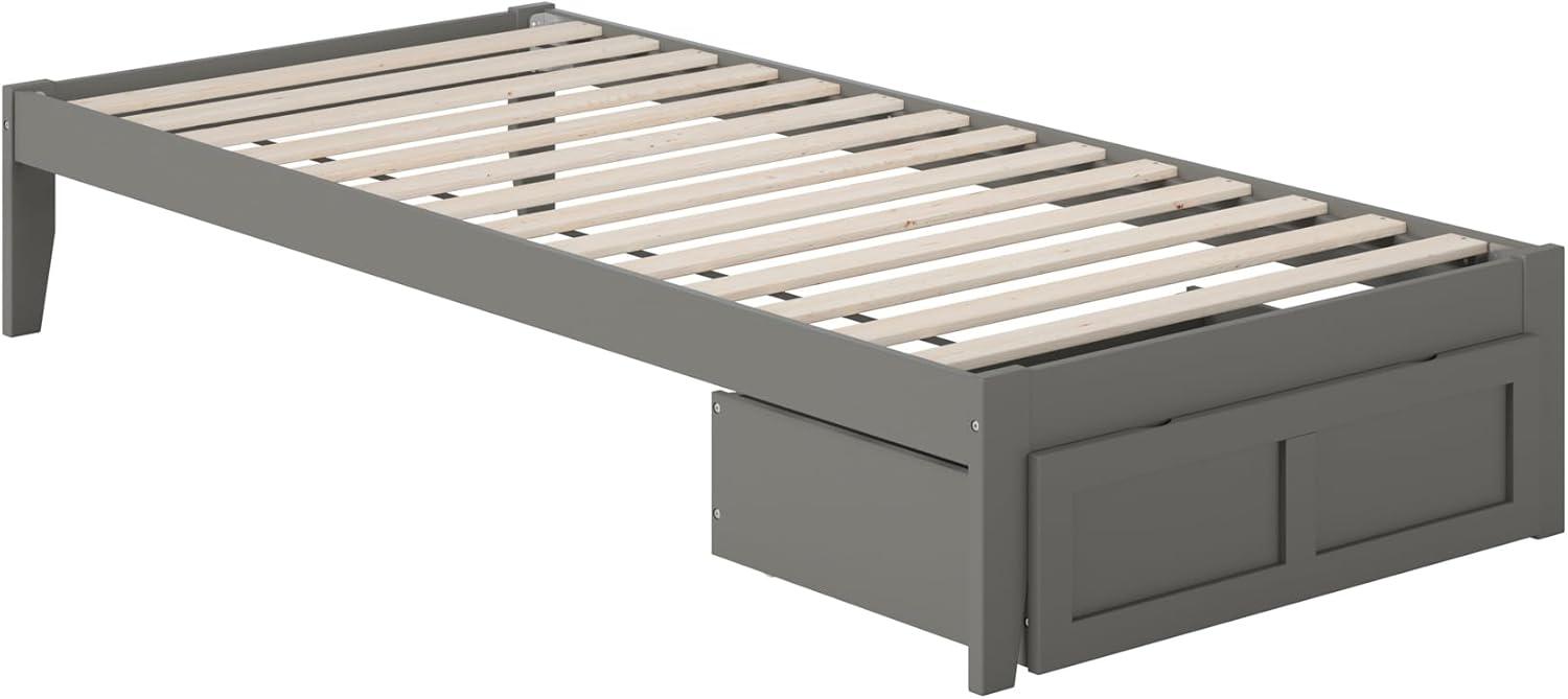 Colorado Twin Extra Long Bed with Foot Drawer and USB Turbo Charger in Grey