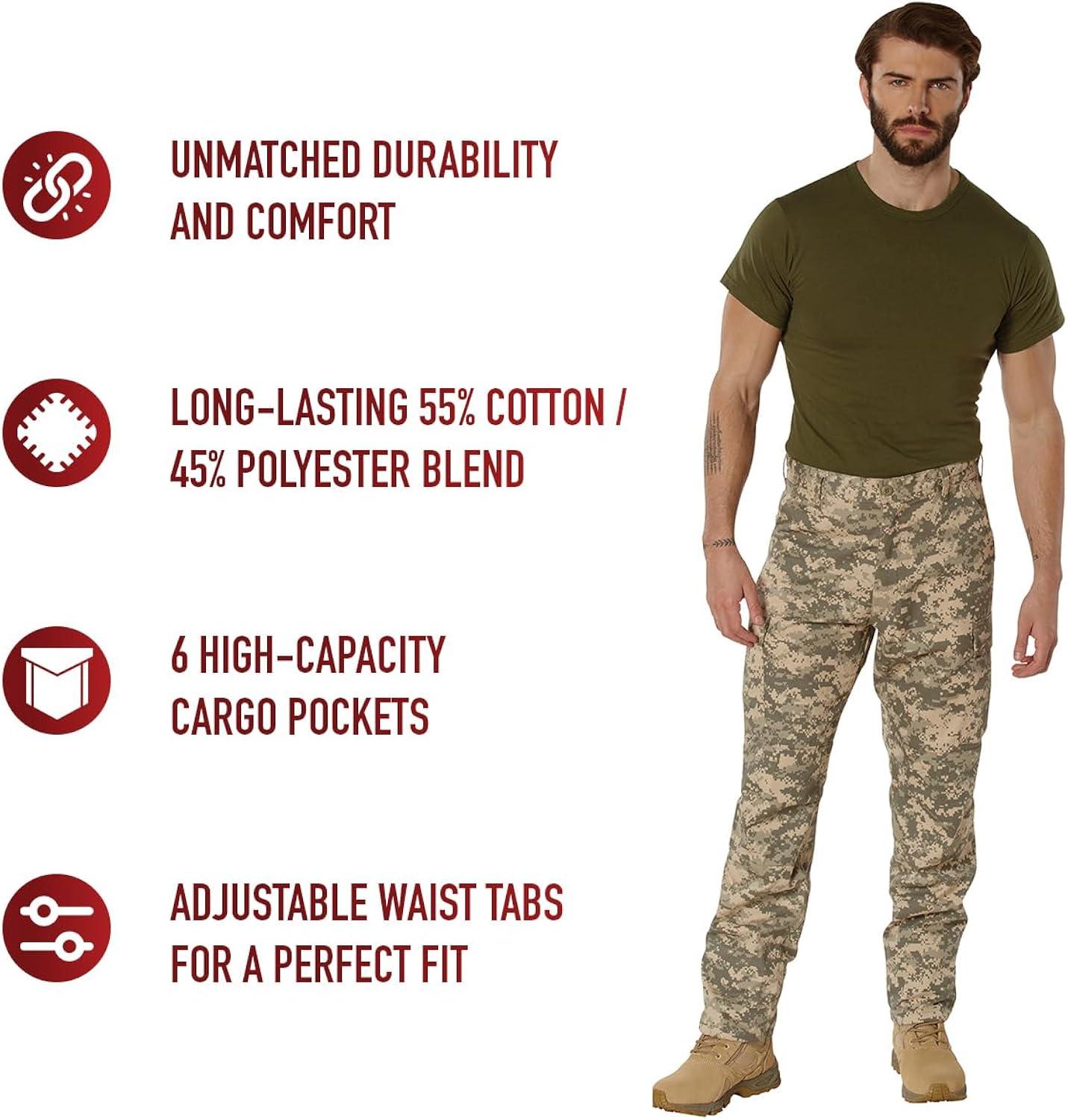 Rothco Camo BDU Pants, ACU Digital Camo, 2X-Large