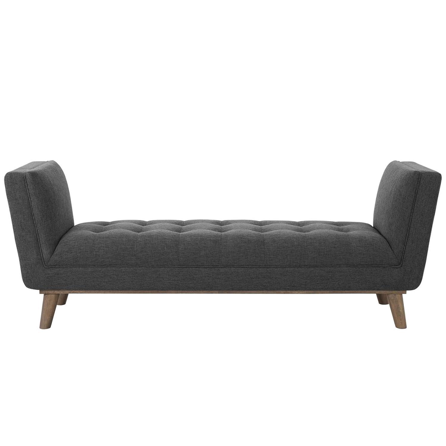 Modway Haven Tufted Button Upholstered Fabric Accent Bench