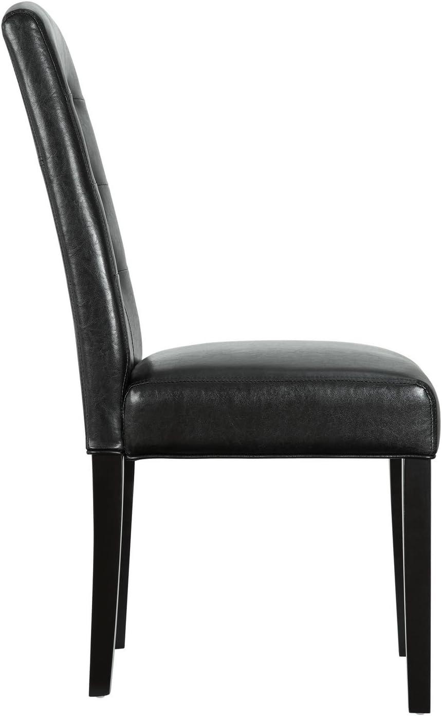 Modway Perdure Dining Side Chair Black: Vinyl Upholstered Parsons Style, Wood Frame, 285 lb Capacity