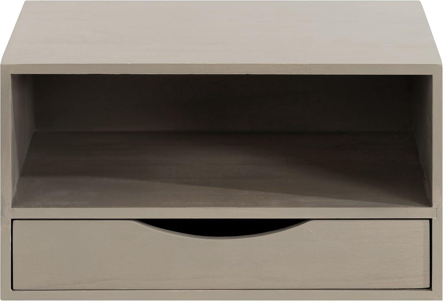 Kate and Laurel Hutton Rectangle Wood Floating Side Table, 12.5x10x7, Gray