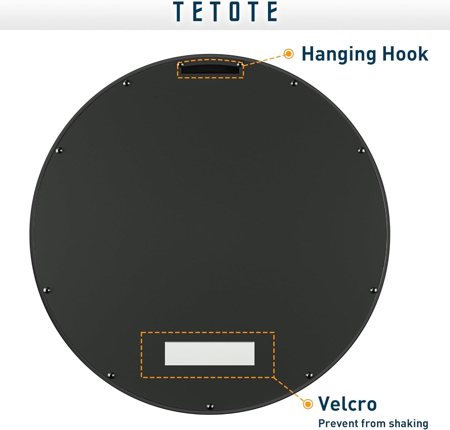 Tetote Black Round Mirror for Bathroom, 24 inch Modern Circle Mirrors, Wall Mounted Matte Metal Frame Entryway Decorative Farmhouse Vanity Mirror