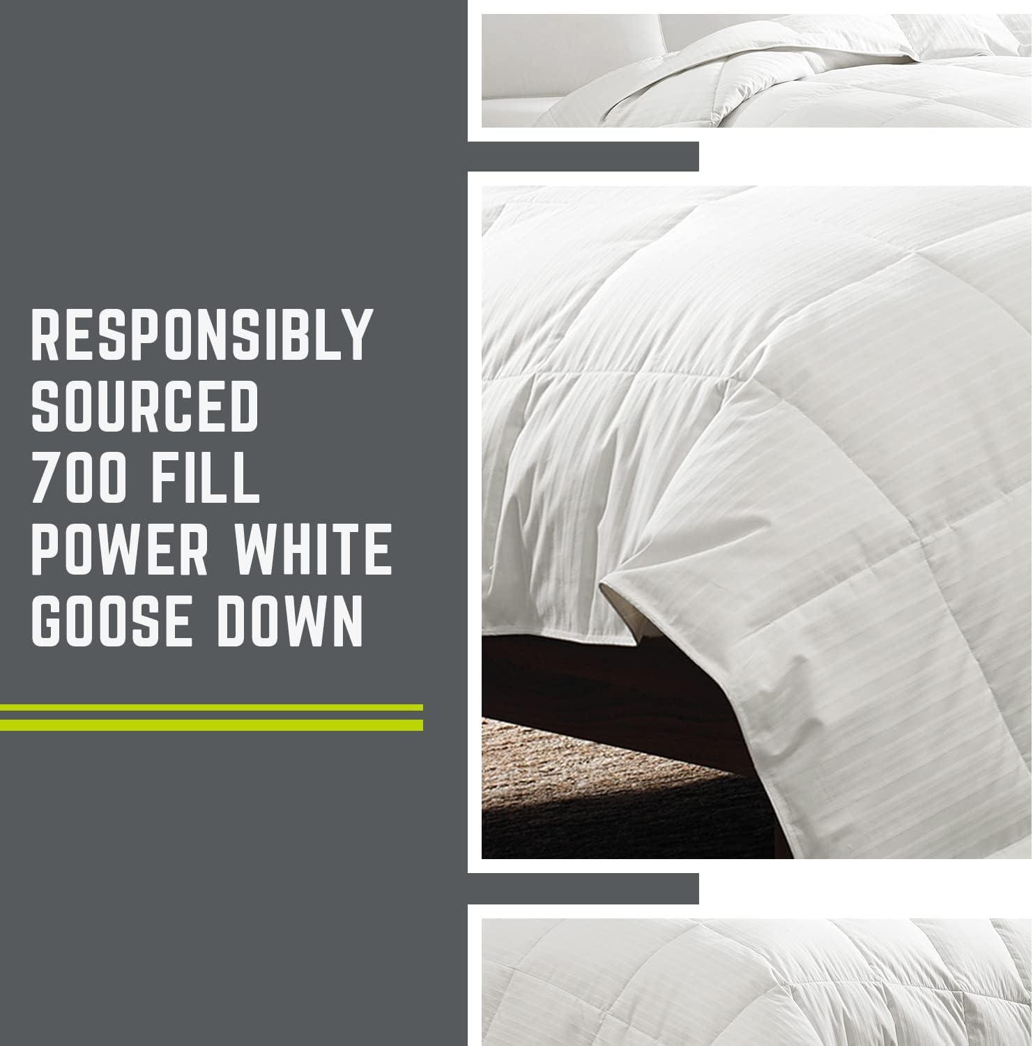 Eddie Bauer King 350 Thread Count Lightweight Down Comforter: Hypoallergenic, Damask, Machine Washable