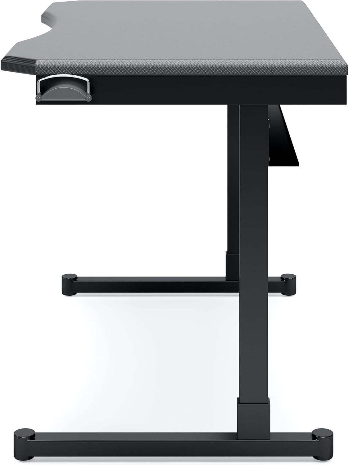 Black and Red Adjustable Height Desk with USB Port